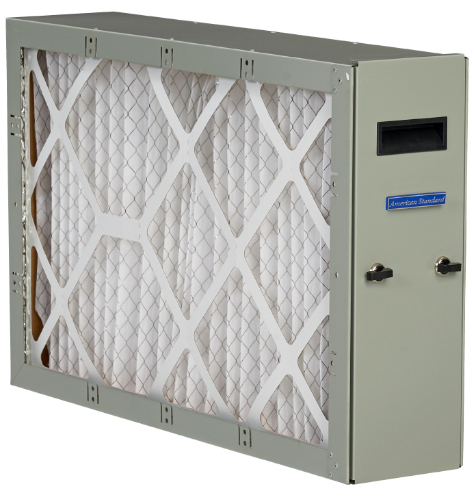 American Standard whole-house air cleaner cabinet with pleated MERV filter for HVAC
