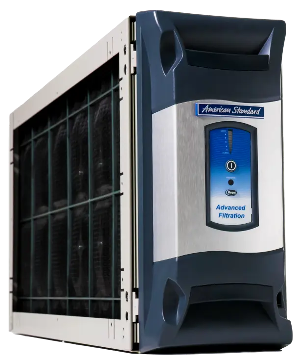 American Standard duct-mounted whole-home air purifier with advanced filtration for HVAC systems